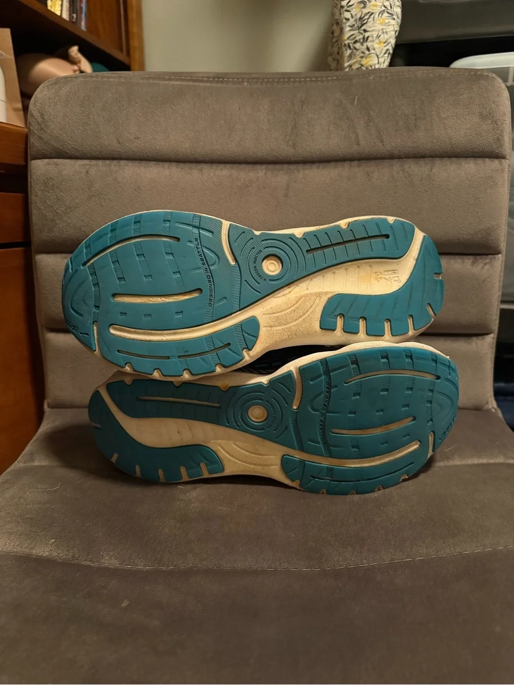 Brooks Running Shoes - Dark Blue with Teal Accents and White Sole Women’s Size 9